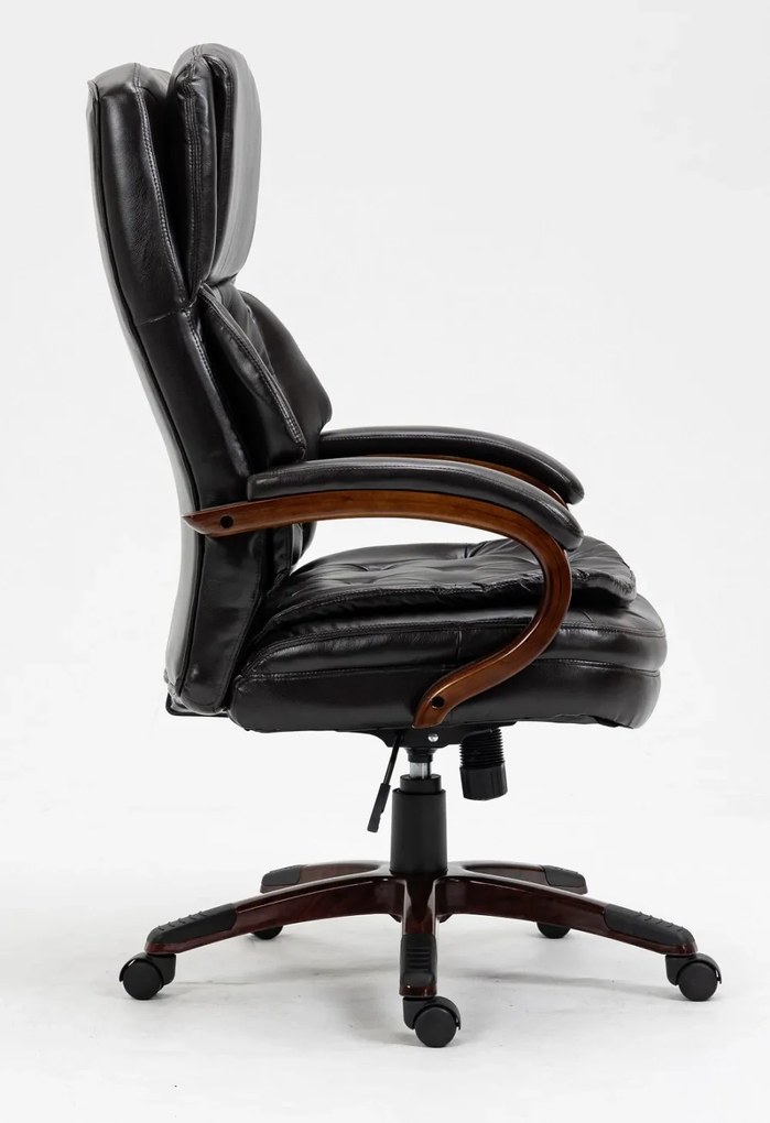 Scaun directorial, înălțime reglabilă, piele PU Premium, Maro inchis