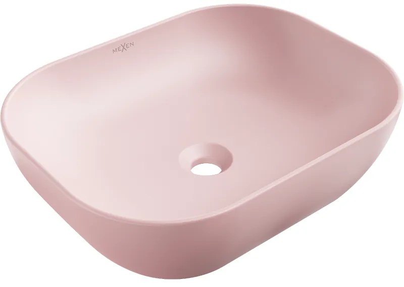 Mexen Rosa chiuvetă pe blat 50 x 40 cm, Roz mat - 21095044