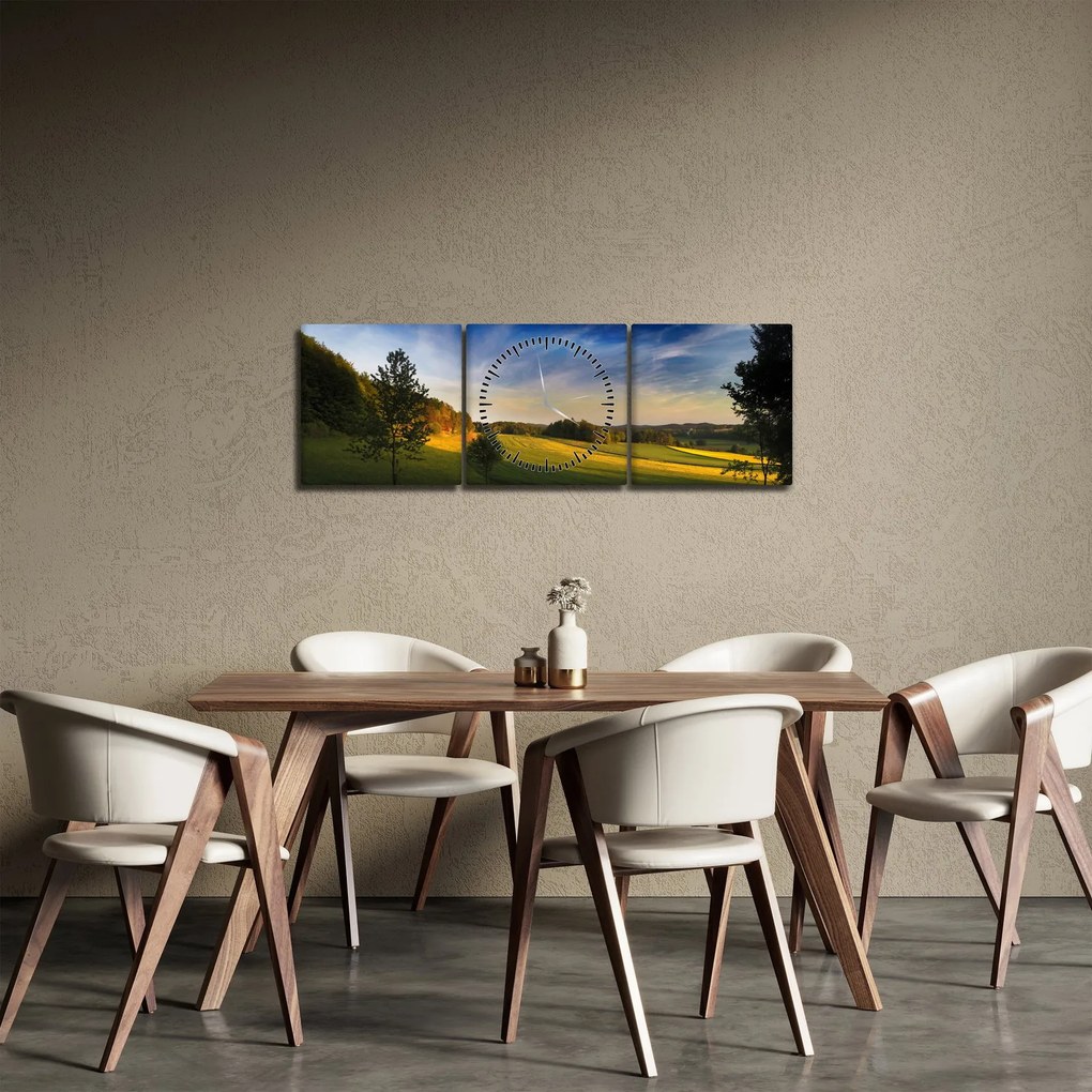 Tablou - Lunca de munte (cu ceas) (90x30 cm)