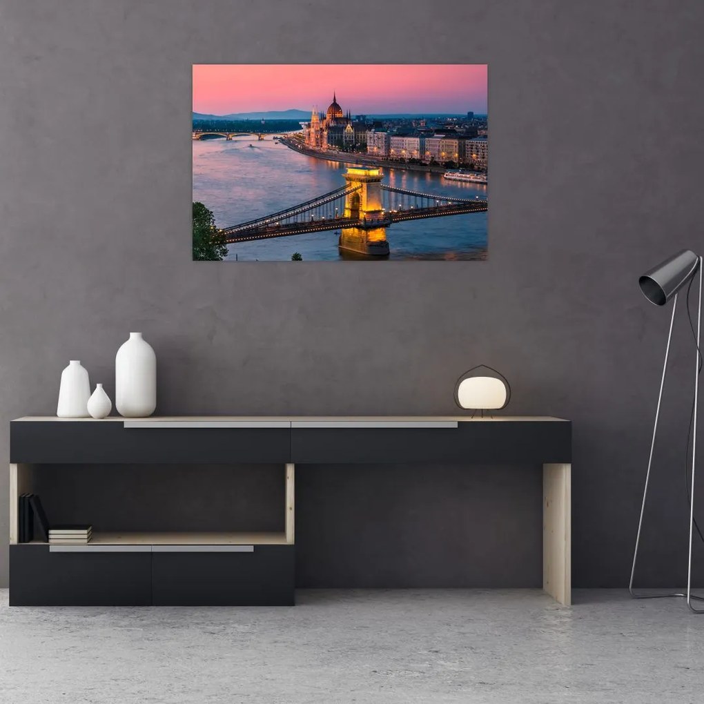Tablou - Panorama orașului Budapesta, Ungaria (90x60 cm)