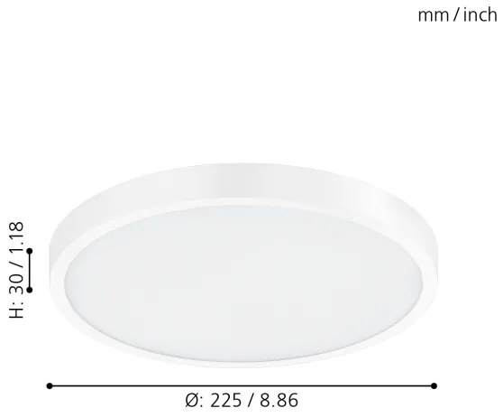Eglo 98292 - Plafonieră LED dimabilă FUEVA-A, 14 W, 230 V + telecomandă