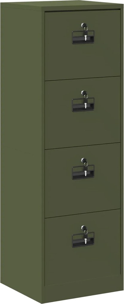 vidaXL Dulap pentru Fișiere cu raft Verde măsliniu 45,5 x 42 x 139 cm