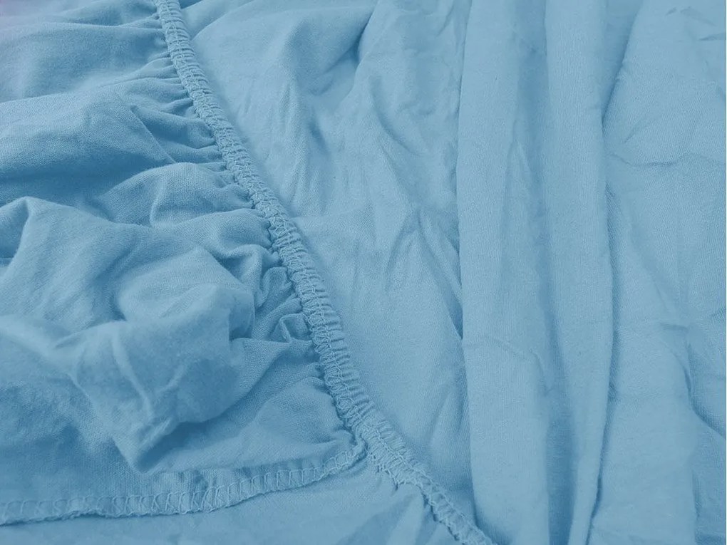 Cearsaf de pat din jerseu Culoare albastru deschis, 200x220 cm