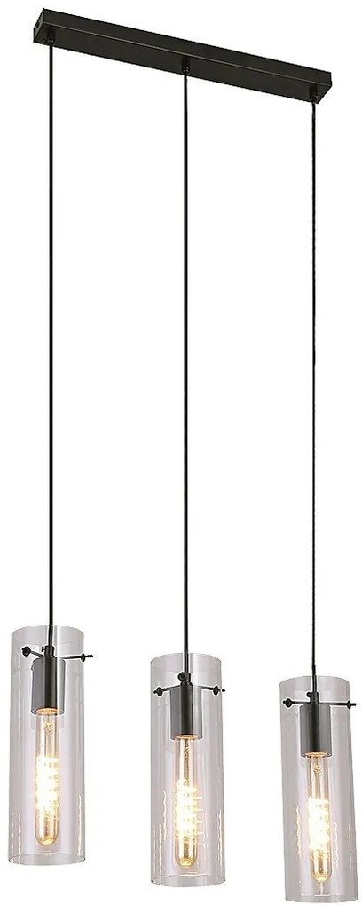 Lustra cu 3 pendule design modern Acantha negru