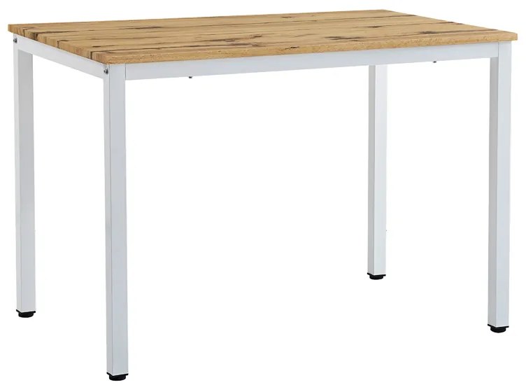 Masa Bucatarie/Dining Wakko MDF Stejar Picioare Albe  110x70 Cm