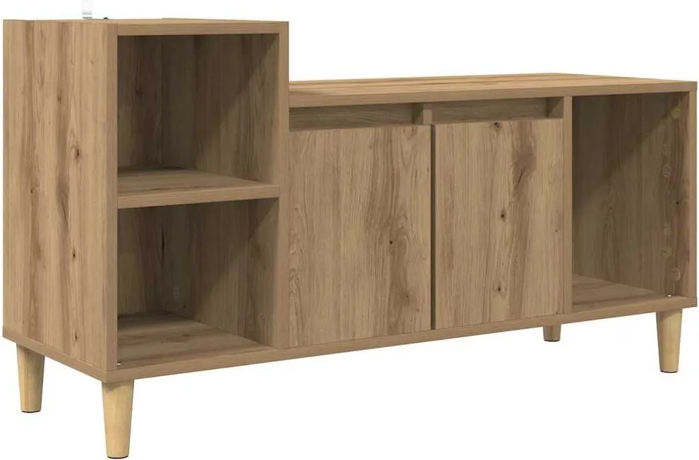 vidaXL Cabinet TV Stejar Artizanal 100 x 35 x 55 cm Lemn compozit