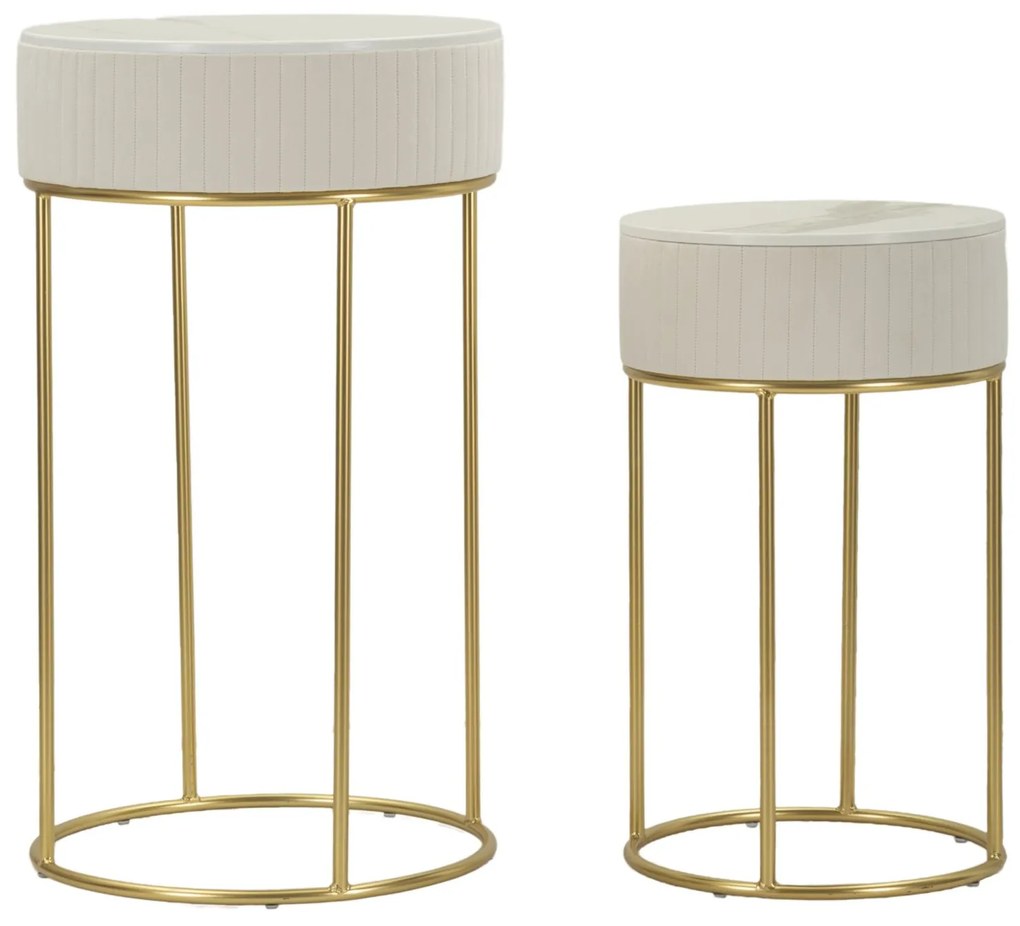 Mauro Ferretti Set De 2 Masute Inalte Cm Ø 50X90-40X68 | Aosom Romania