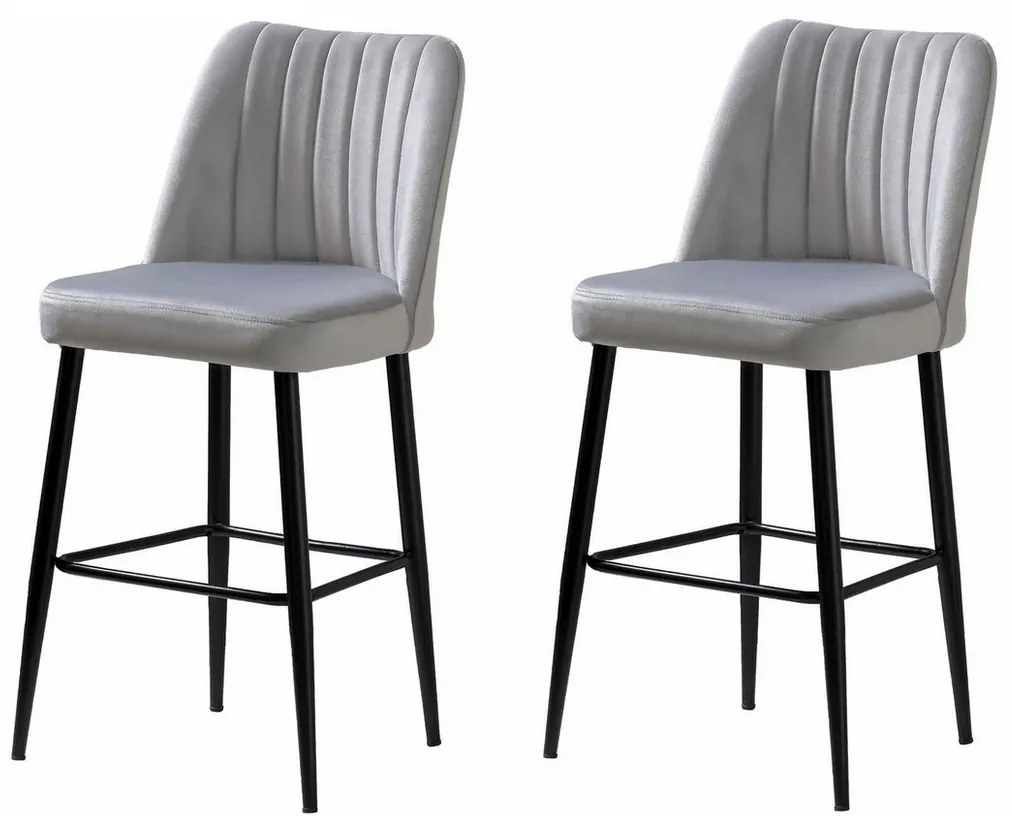 Set de scaune de bar Vento Cream and Black, 2 buc., 2 buc.