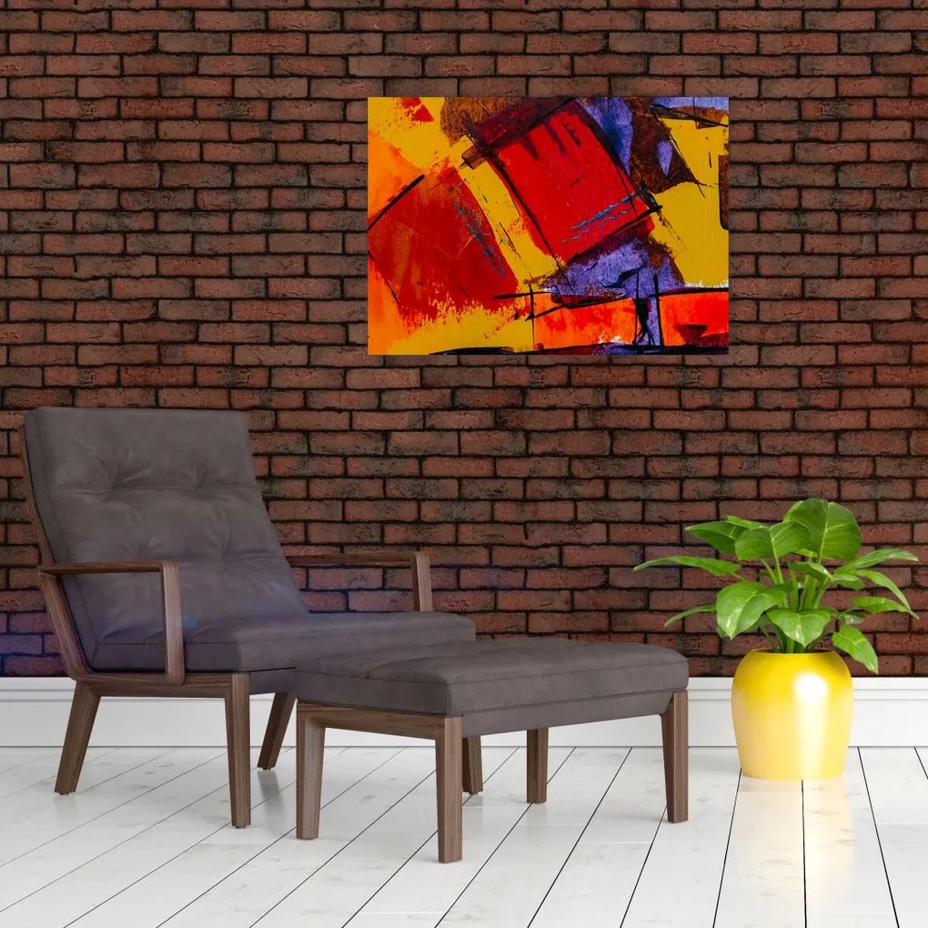 Tablou pe sticlă cu abstracție (70x50 cm)