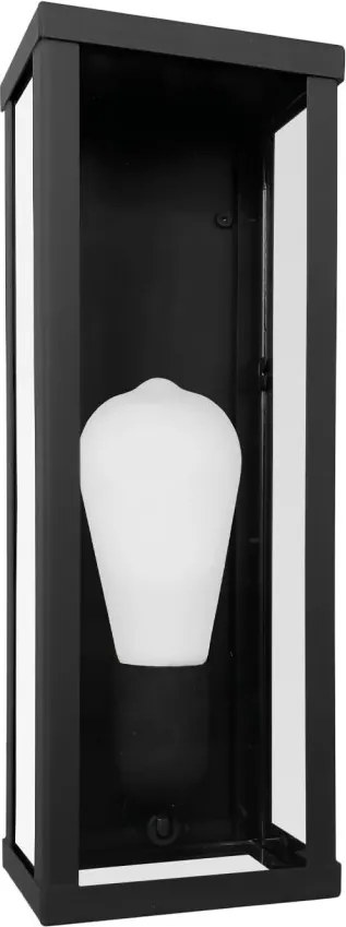 Aplica de perete exterior din otel negru Lantern
