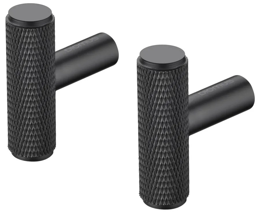 Cârlige negre 2 buc. de montat pe perete din metal Rof – Blomus