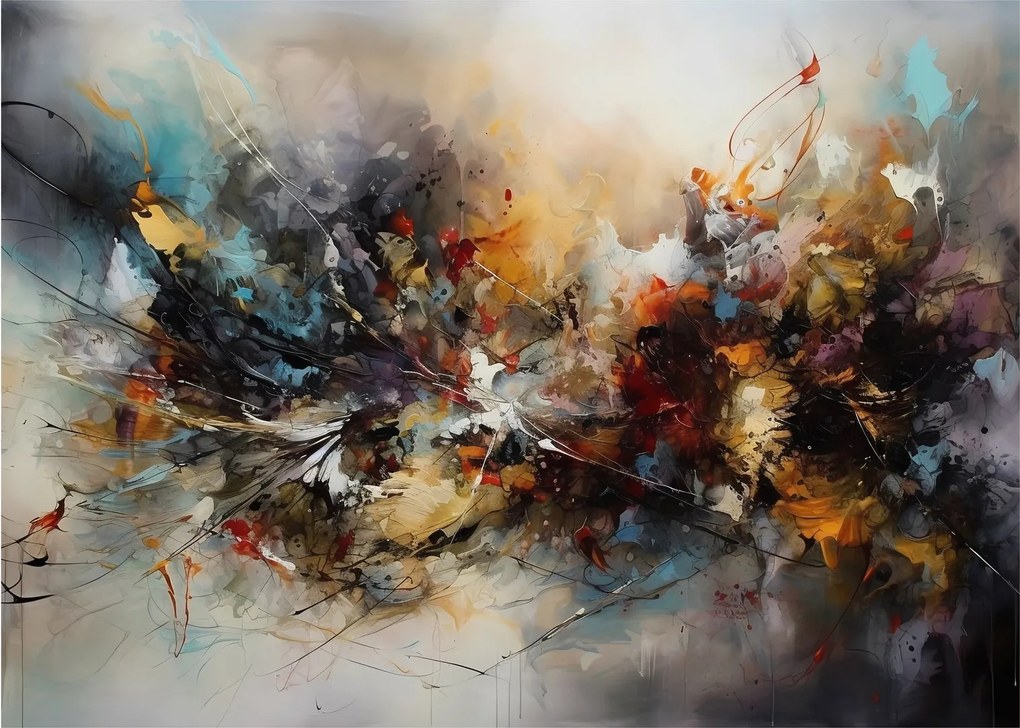 Tablou pe sticlă - Grafică abstractă (70x50 cm)