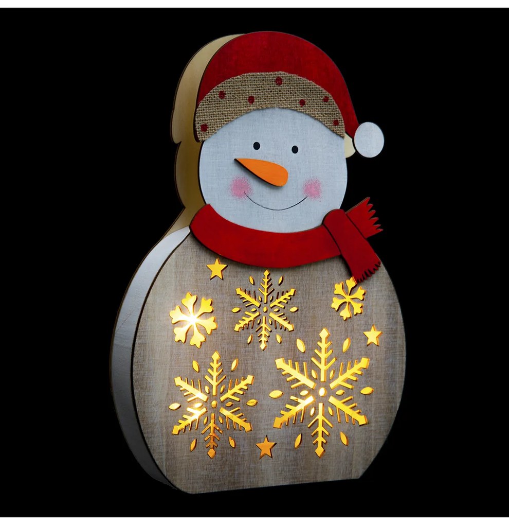 Decoratiune luminoasa Craciun JJA Snowman 30cm