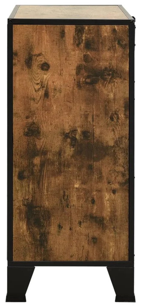 Dulap de depozitare ,maro rustic,72x36x82cm,metal si MDF rustic brown, 1, rustic brown