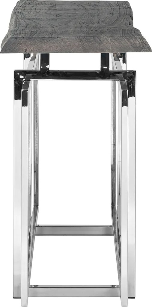 Consola design LUX din otel lucios si lemn Tuxedo