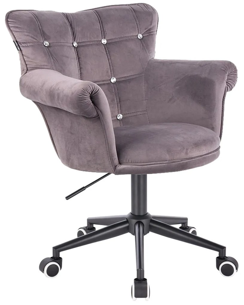 HR804CK Scaun Catifea Grafit cu Bază Neagră