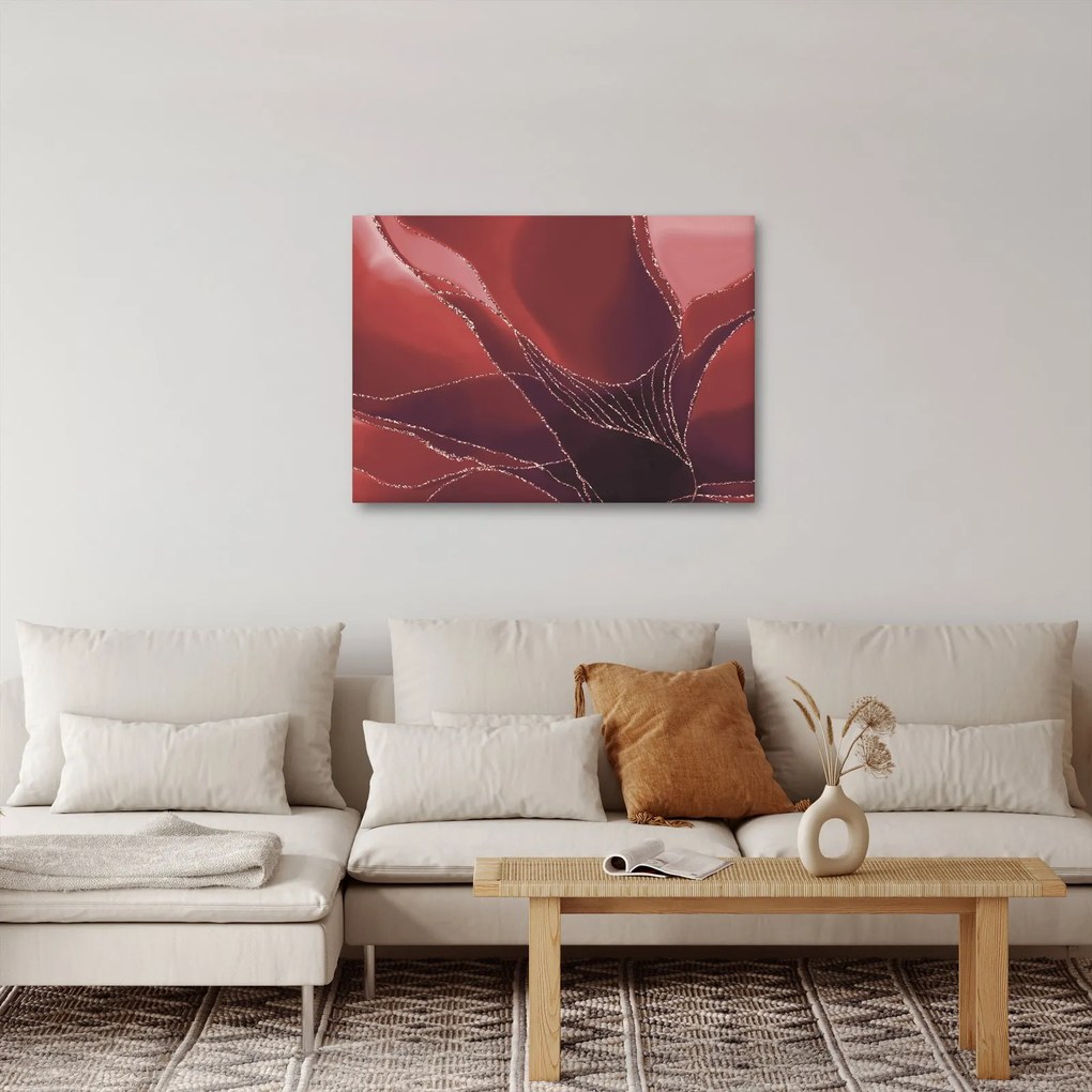 Tablou - Floare abstractă roșie N⁰2 (70x50 cm)