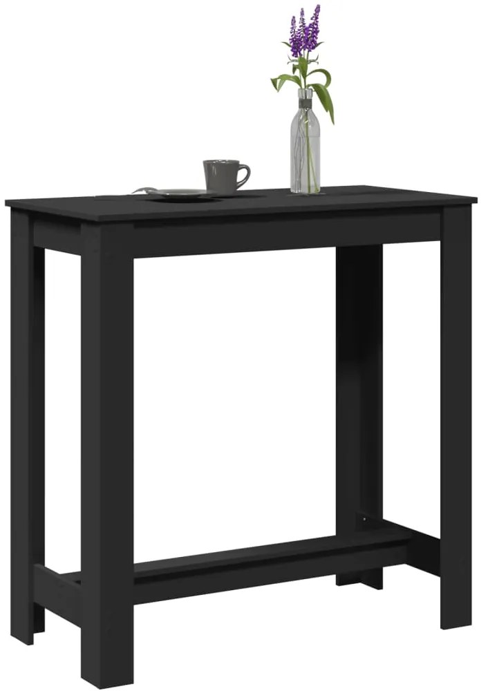 vidaXL Masă de bar, negru, 102x50x103,5 cm, lemn prelucrat