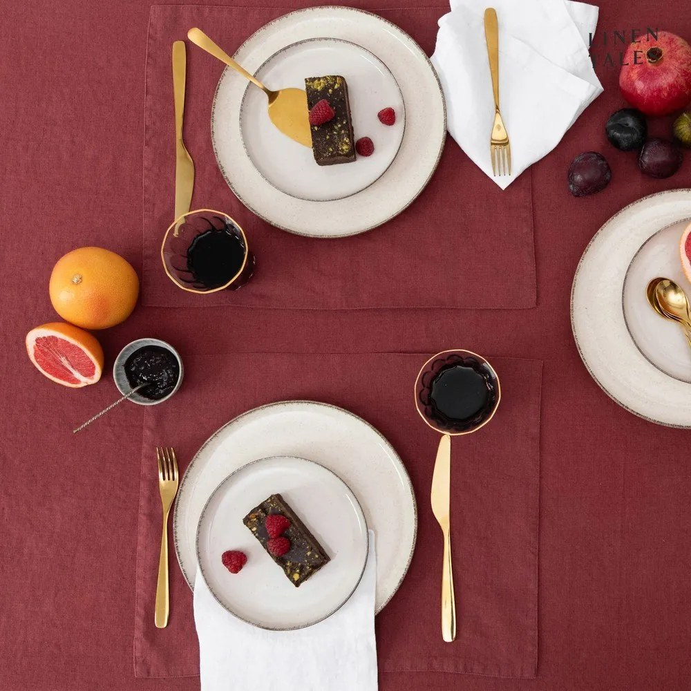Față de masă din in 140x250 cm Marsala – Linen Tales