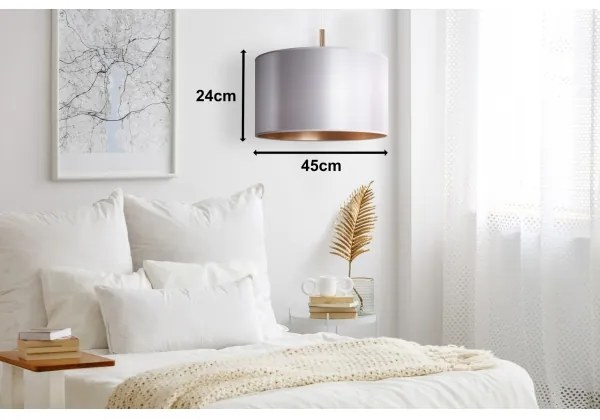 Duolla - Lustră pe cablu CANNES 1xE27/15W/230V d. 45 cm argintie/cupru