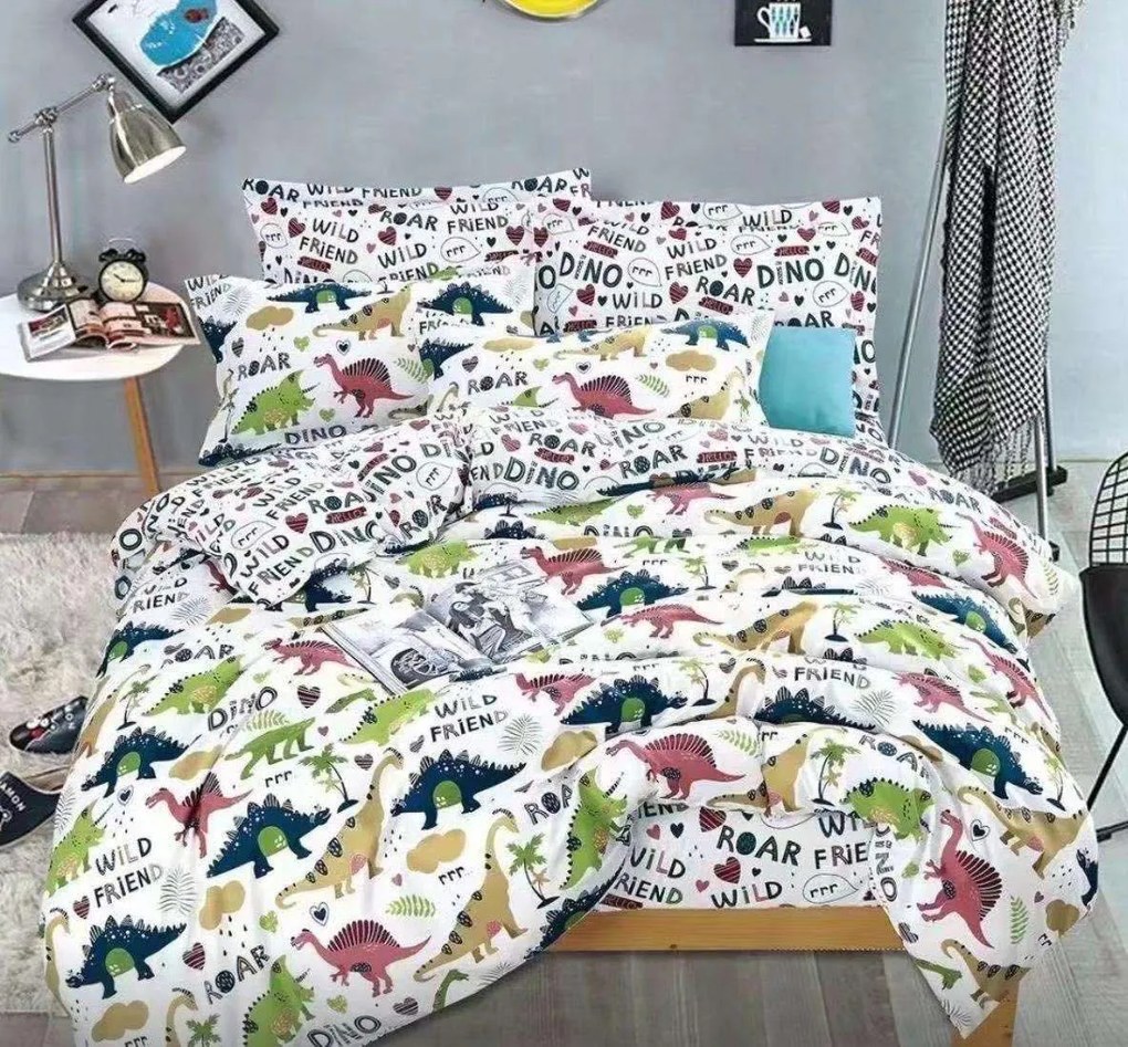 Lenjerie de pat din bumbac WILD FRIEND alba Dimensiune lenjerie de pat: 70 x 90 cm | 140 x 200 cm