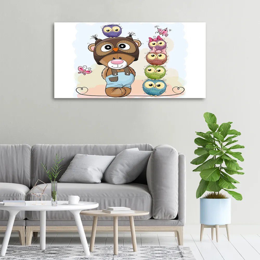 Imprimare tablou canvas Ursul și owl