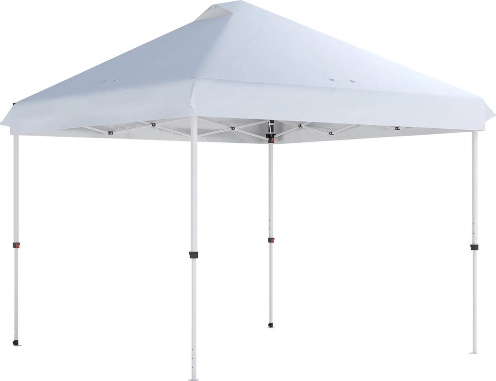 Outsunny Pavilon de grădină exterior 3x3 m, tonelă pliantă pop-up, roți, protecție solară UPF50+, înălțime reglabilă, alb | Aosom Romania