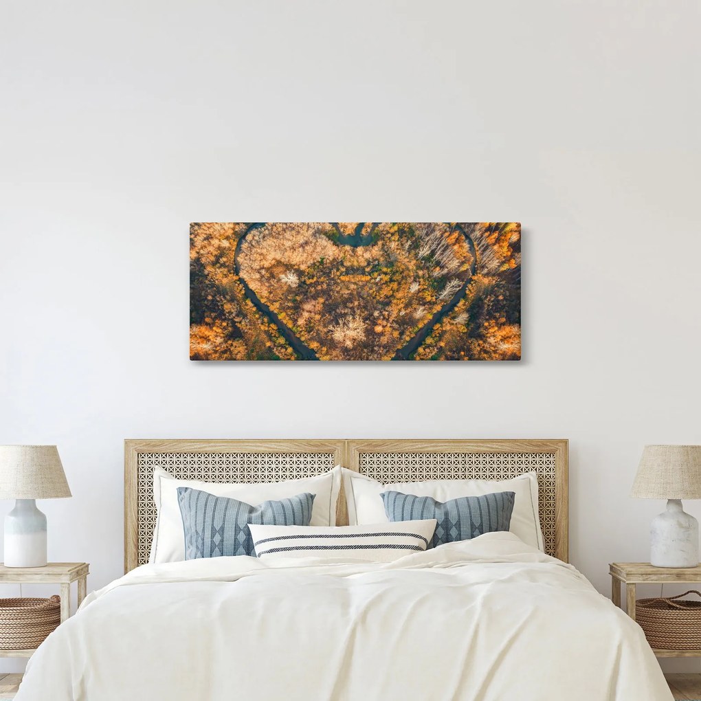 Tablou - Râu în formă de inimă (120x50 cm)