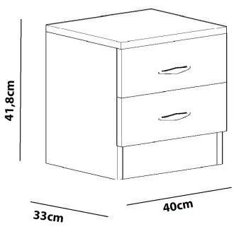 Noptieră SINE 42x40 cm albă