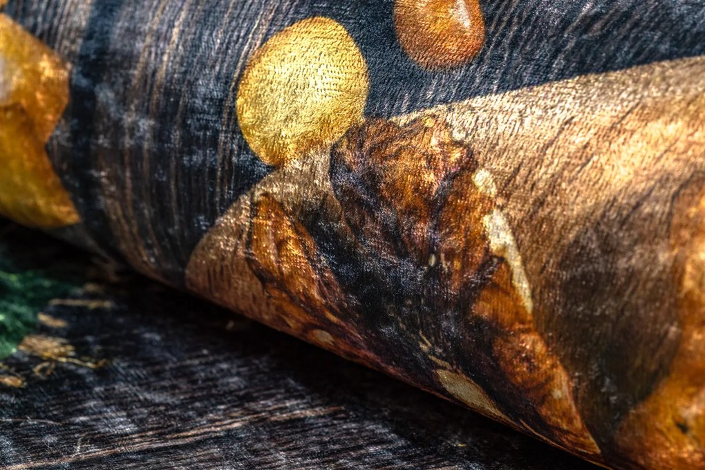 ANDRE 9009 covor lavabil Gustări bucatarie anti-alunecare - maro / galben