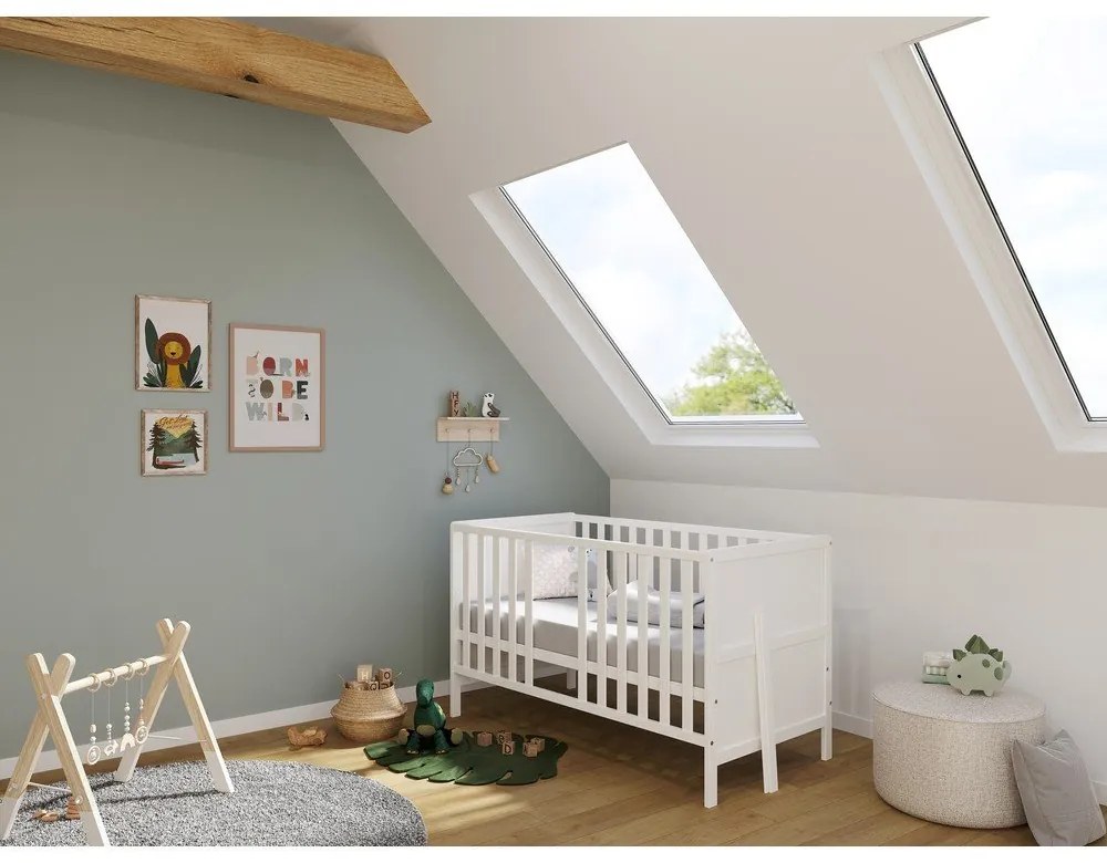 Pătuț alb din lemn masiv 70x140 cm Alkmaar – Germania