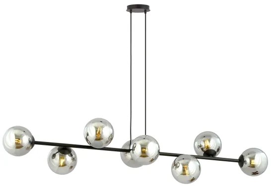 Lustră pe cablu ROSSI 8xE14/10W/230V negru/gri