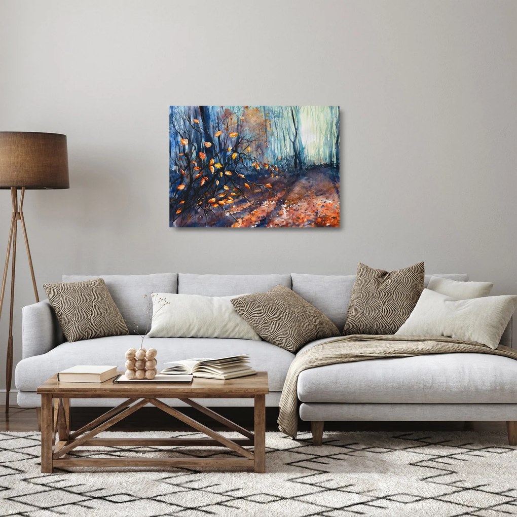 Tablou pe sticlă - Razele solare de toamnă (70x50 cm)