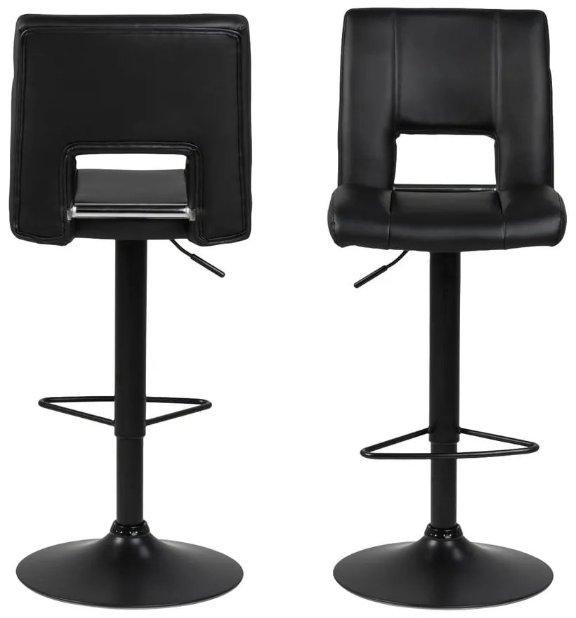 Scaun bar cu înălțime ajustabilă Actona Sylvia, negru