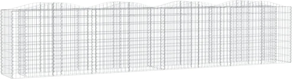 vidaXL Strat înălțat cu gabion arcuit, 400x50x100 cm, fier galvanizat