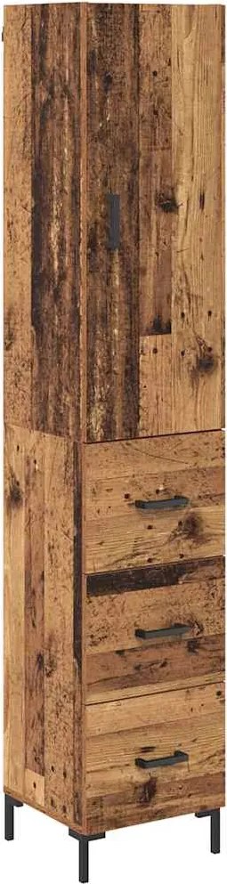 vidaXL Bufet cu sertar Lemn Vechi 69,5 x 34 x 180 cm Lemn compozit