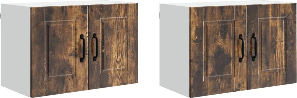 vidaXL Dulap de bucătărie cu raft 2 pcs Stejar fumuriu 60 x 31 x 40 cm