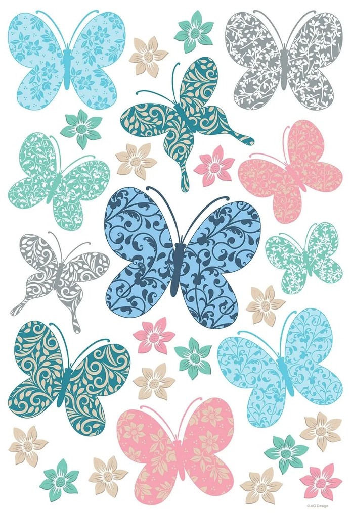 Decorațiune autoadezivă Butterflies, 42,5 x 65 cm