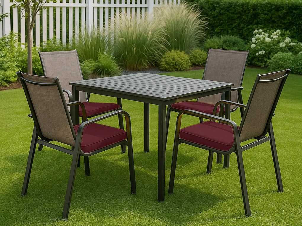 Perna de scaun pentru exterior VIREON 44x45 cm, vin rosu