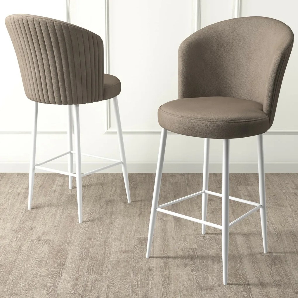 Set de scaune de bar Fora Cappuccino și Alb, 4buc., 4 buc