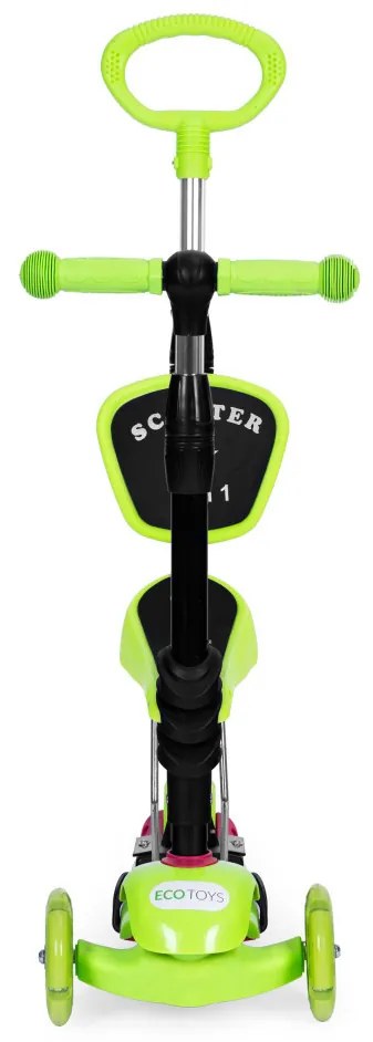 Scuter cu trei roți cu roți Led 3 în 1 verde
