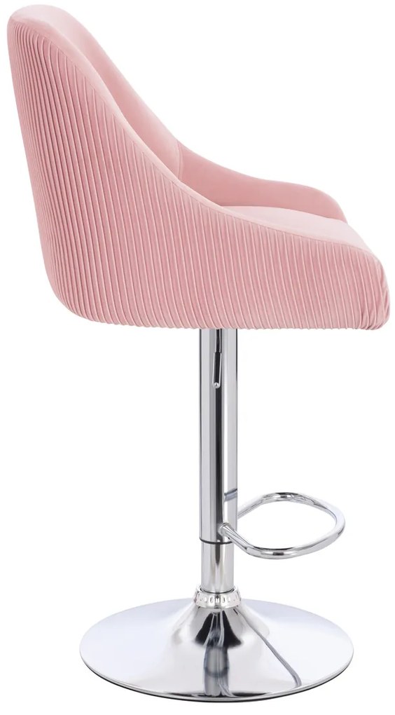 HR920W Scaun Roz Pudra din Catifea cu Bază Aurie