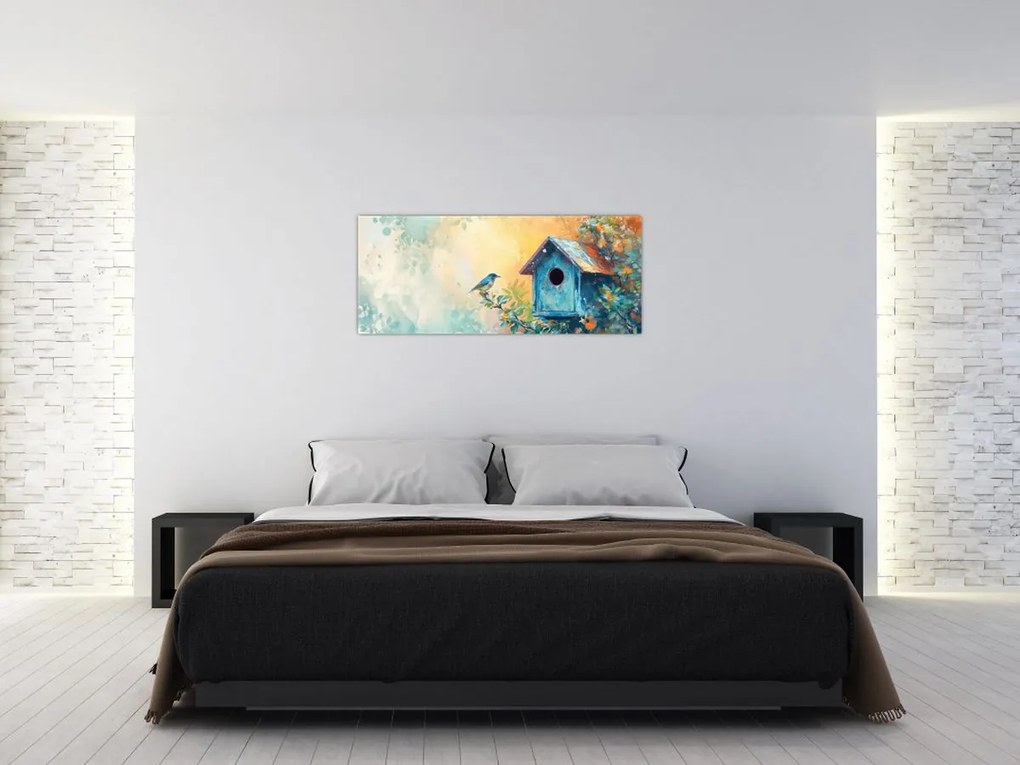 Tablou - Birdhouse, acuarelă, acuarelă (120x50 cm)