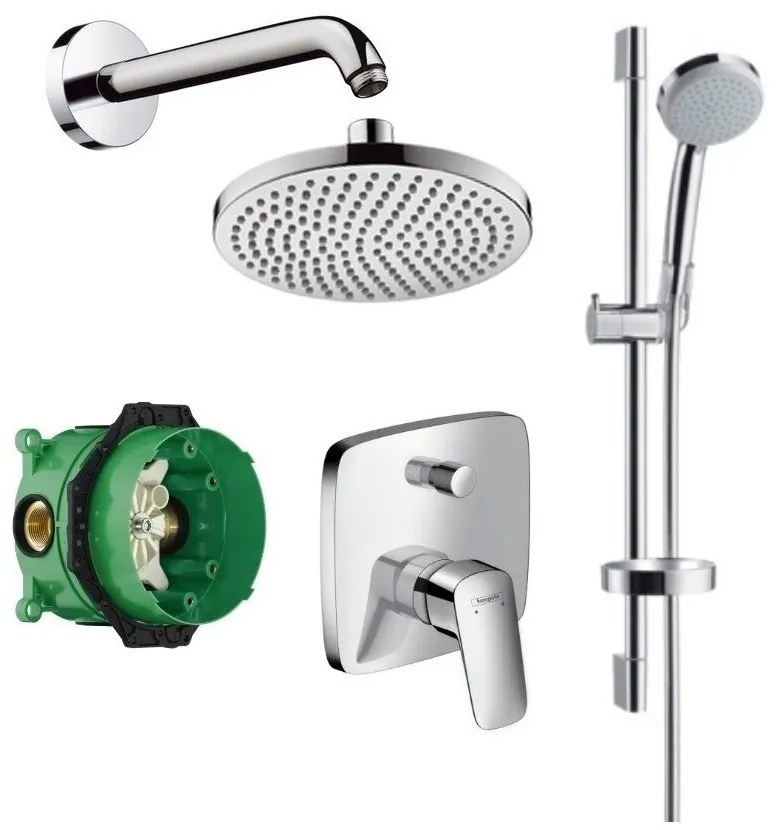 Sistem de dus Hansgrohe Design Croma Logis cu palarie de dus crom