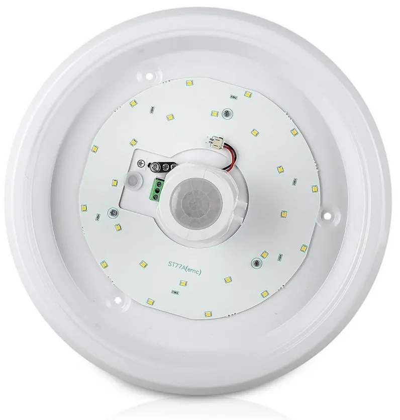 Plafoniera LED Chip Samsung SMD 21808-VT, cu senzor de miscare, 12W, 900lm, lumina neutra, IP20, alba, V-TAC