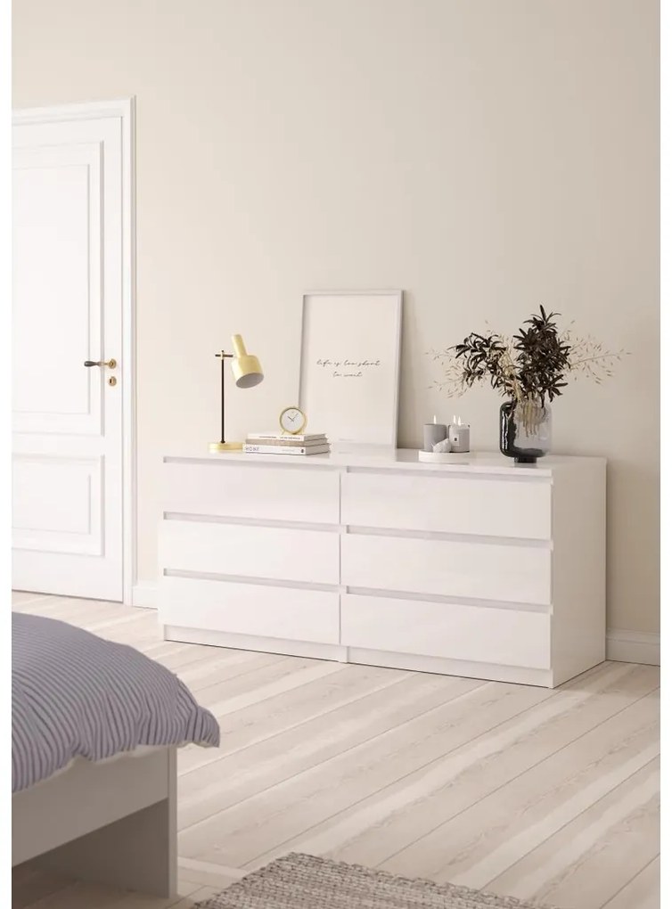 Comodă Simplicity 154 x 50 x 70 cm, alb lucios