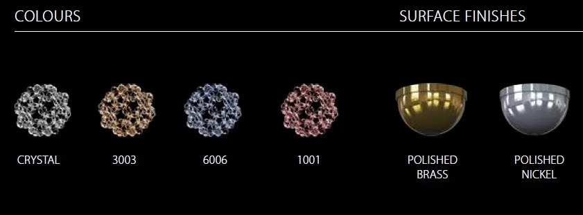 Aplica de perete moderna Vision, design LUX cristal ROSÉE BALL