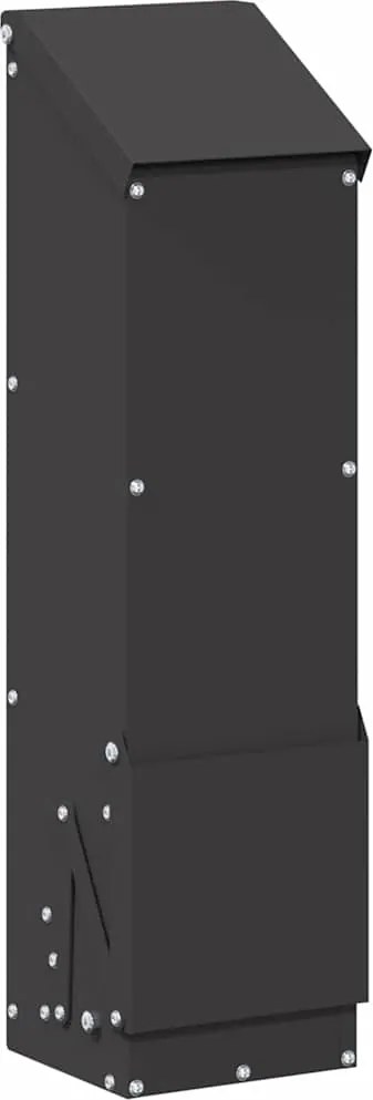 vidaXL Feeder pentru pui Negru 13 x 12 x 51 cm Oțel Laminat la Rece