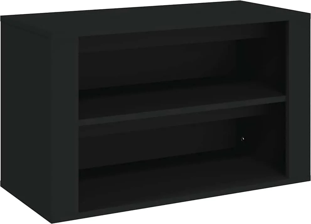 vidaXL Suport pantofi, negru, 75x35x45 cm, lemn prelucrat