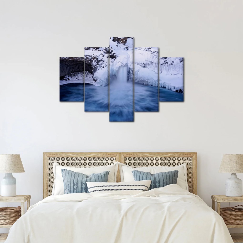 Tablou cu cascadele iarna (150x105 cm)